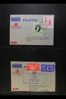 1953 CORONATION - QANTAS AIRMAIL FLIGHTS "There & Back" Pair Of Special Qantas Coronation Air Letters - June 2nd To Lond - Mauritius (...-1967)
