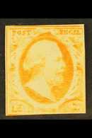 1852 15c Deep Yellow-orange (NVPH 3, SG 3, Michel 3a), Unused No Gum, Two Close Margins, Cut Just Into The Outer Frame L - Altri & Non Classificati