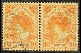 1898 10g Orange, HORIZONTAL PAIR, Mi 66A, SG 197, Fine Used With Light C.d.s. Postmarks. For More Images, Please Visit H - Sonstige & Ohne Zuordnung