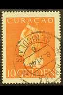 CURACAO 1947 10g Red-orange Queen (SG 261, NVPH 181), Superb Cds Used, Very Fresh. For More Images, Please Visit Http:// - Altri & Non Classificati