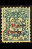 1890 2c On 25c Indigo, SG 51, Very Fine Used. For More Images, Please Visit Http://www.sandafayre.com/itemdetails.aspx?s - North Borneo (...-1963)