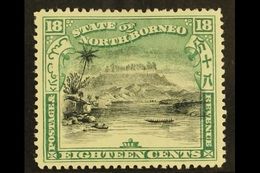 1897 18c Black And Green, Corrected Inscription, Perf 14½ - 15, SG 110b, Superb Well Centered Mint. For More Images, Ple - North Borneo (...-1963)