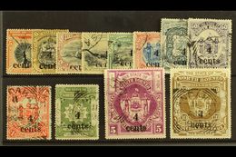 1904-05 "4 Cents" Surcharge Set Complete, SG 146/57, Very Fine Used (the 6c & 8c Values Mint) 12 Stamps For More Images, - Nordborneo (...-1963)