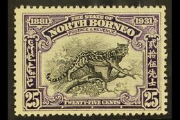 1931 25c Black & Violet 50th Anniversary - Leopard, SG 299, Never Hinged Mint, Fresh. For More Images, Please Visit Http - North Borneo (...-1963)