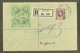 1912 (May) Neat Envelope Registered To England, Bearing 1907-11 2d Single 6d And ½d Block Of Four, Tied By Crisp Zungeru - Nigeria (...-1960)