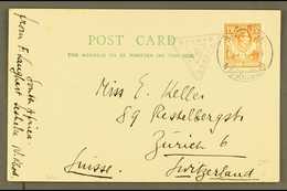 1941 (Sept) Postcard To Switzerland, Bearing 1½d Orange Tied Sesheke Cds, Triangular "PASSED BY CENSOR/8". For More Imag - Northern Rhodesia (...-1963)