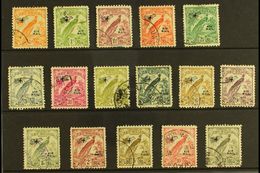 1932-34 Air Overprinted "Raggiana Bird" Set, SG 190/203, Good To Very Fine Used (16 Stamps) For More Images, Please Visi - Papua New Guinea