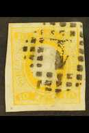 1866 10r Yellow, Imperforate,  Mi 18, Fine Used With "1" Numeral Postmark, Four Good To Large Margins. For More Images,  - Altri & Non Classificati