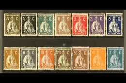 1912-20 Ceres, Coated Paper Set Less 15c, Mi 204Ay/213Ay, 215Ay/218Ay, ½c & 7½c With Perf Faults, Otherwise Never Hinged - Sonstige & Ohne Zuordnung