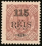 ANGOLA 1902 115s On 100r Brown Perf 11½, Afinsa 67, Very Fine Mint. For More Images, Please Visit Http://www.sandafayre. - Sonstige & Ohne Zuordnung
