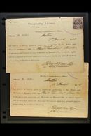 1913 PROSPECTING LICENCE Two Licences, Consecutive Numbers, Issued To Wick Lambert Burke On 13th March 1913, One With 19 - Altri & Non Classificati