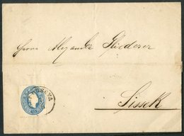 1861 AUSTRIAN FORERUNNER Entire Letter From Alt Orsova Bearing Austria 1860-61 15k Blue Neatly Tied By Upright Town Cds, - Altri & Non Classificati