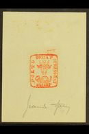 SPERATI REPRODUCTION 1858-61 80p Moldavian Bull, Proof In Red On Paper, Signed Beneath By Jean De Sperati; On Reverse Ha - Sonstige & Ohne Zuordnung