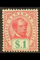 1899 $1 Rose- Carmine And Green Top Value, SG 47, Very Fine Mint. For More Images, Please Visit Http://www.sandafayre.co - Sarawak (...-1963)