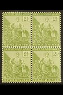 CAPE OF GOOD HOPE 1892 2½d Sage Green, SG 56, Very Fine Mint Blk Of 4 (3 X NHM). For More Images, Please Visit Http://ww - Ohne Zuordnung