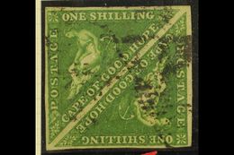 CAPE OF GOOD HOPE 1858 1s Bright Yellow Green, SG 8, Very Fine Used "square Pair", Die A & B. Ex "Maximus" Collection. F - Non Classificati