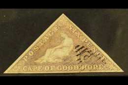 CAPE OF GOOD HOPE 1855-63 6d Pale Rose- Lilac, SG 7, Very Fine Used With 3 Margins & Lovely Part Triangular Pmk Over One - Ohne Zuordnung