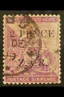 CAPE OF GOOD HOPE VRYBURG Boer Occupation 1899 2 PENCE On 6d Mauve, SG 3, Used With Tiny Tear & Slight Rub At Right. For - Non Classificati