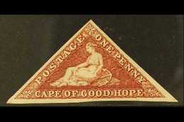 CAPE OF GOOD HOPE 1863-64 1d Brownish Red Triangle, SG 18c, Mint Very Lightly Hinged With 3 Margins & Fabulous Fresh App - Unclassified
