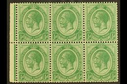 1921-2 BOOKLET PANE ½d Green, Watermark Inverted, Pane Of 6 With Binding Margin, SG 3, Never Hinged Mint. For More Image - Ohne Zuordnung