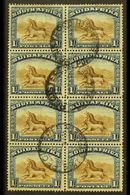 1927-30 1s Brown And Deep Blue, Perf 14 X 13½, A Vertical Block Of Eight With Neat Registered Port Elizabeth Cds's For M - Ohne Zuordnung