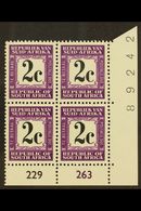 POSTAGE DUE 1971 2c Black & Deep Reddish Violet, Perf.14, Cylinder Block Of 4, SG D71, Never Hinged Mint. For More Image - Ohne Zuordnung