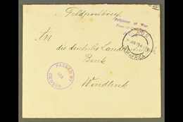 1917 (9 Jan) AUS INTERNMENT CAMP Env To Windhoek Bearing Violet "Prisoner Of War/Free Of Charge/AUS" Handstamp Cancelled - South West Africa (1923-1990)