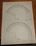 Plan Du Tunnel Et Souterrain De Hauenstein Sur Le Chemin De Fer Central Suisse. 1855. - Publieke Werken