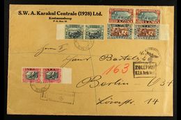 1938 (31 Dec) Registered Cover To Germany Bearing 1938 Voortrekker Centenary Set To 1½d And 1938 1½d Commemoration (all  - Africa Del Sud-Ovest (1923-1990)