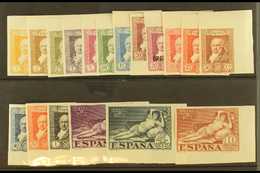 1930 Goya Centenary Complete Postage And Express Set IMPERF, Edifil 409s/516s, Superb Mint Corner Marginals, Mostly Neve - Other & Unclassified