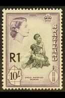 1961 1R On 10s "Married Woman" With Type III Overprint, SG 76b, Never Hinged Mint. For More Images, Please Visit Http:// - Swaziland (...-1967)
