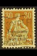 OFFICIAL 1918 30c Pale Green & Yellow-brown Thin Overprint (Michel 8 I, SG O307), Very Fine Used, Fresh. For More Images - Other & Unclassified