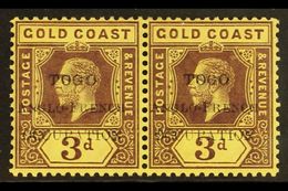 ANGLO-FRENCH OCCUPATION 1915 3d Purple On Yellow With White Back Overprint On Gold Coast With SMALL "G" IN "TOGO" Variet - Sonstige & Ohne Zuordnung