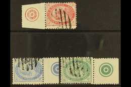 1886-88 King George 1d, 6d And 1s, SG 1, 3, 4, Each Showing Marginal Target Plate Marks, Finely Used, Most Unusual And T - Tonga (...-1970)