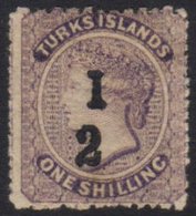 1881 "½" On 1s Lilac (type 4) WITHOUT BAR, SG 12a, Very Fine Mint. A Lovely Example Of This Variety. For More Images, Pl - Turks And Caicos