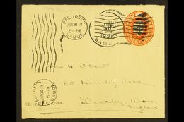 AMERICAN SAMOA GB USED IN 1921 (30 June) 2d Orange Postal Stationery Envelope Addressed To England, Cancelled By "Pago P - Sonstige & Ohne Zuordnung