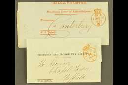 1844-7 PAID MARKS 1844 Property And Income Tax Receipt To Chapeltown Sheffield And 1847 Remittance Letter Of Acknowledge - Other & Unclassified