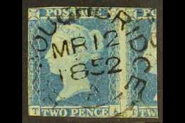 1841 2d Pale Blue 'TA' (plate 4), Cancelled By Superb 'Boroughbridge MR 12 1852,' Cds Cancellation, SG 13g, With 3 Margi - Sonstige & Ohne Zuordnung