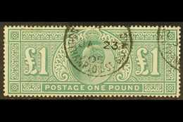 1902 - 10 £1 Dull Blue-green De La Rue, SG 266, Used With Fully- Dated Cds, Minor Faults At Top Left, Otherwise A Very H - Ohne Zuordnung