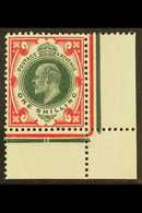 1911-13 1s Green & Carmine, SG 314, Never Hinged Mint Lower Right Corner Example For More Images, Please Visit Http://ww - Non Classificati