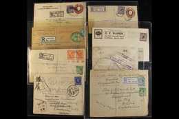 1910's-1930's KGV POSTAL HISTORY. An Interesting Hoard Of COVERS In Plastic Sleeves, Inc Registered Covers & Uprated Ps  - Unclassified