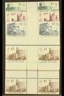 1988 CASTLE INTERPANNEAU BLOCKS Castle Set, SG 1410/13 As Never Hinged Mint, Central Pane "Interpanneau" Cross Gutter Bl - Altri & Non Classificati