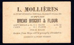 Mauritius 1871 Private Postal Stationery Card - 8 Cents Overprint Red 2 Cents Bread Flour Biscuit Pain Harine Bisquits - Food