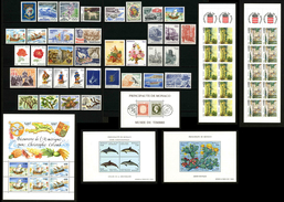 MONACO - ANNEE COMPLETE 1992 - AVEC BLOCS, PREOS; CARNETS -  36 TIMBRES NEUFS ** + 4 BLOCS NEUFS ** + 2 CARNETS ** - Volledige Jaargang