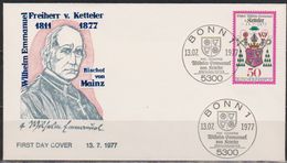 BRD FDC 1977 Nr.941 100.Todestag Wilhelm Emmanuel Ketteler( D 5501 ) Günstige Versandkosten - 1971-1980