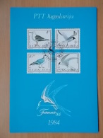 Kov 3029 - FIRST DAY, 1984, YUGOSLAVIA, BLOCK , FAUNA, BIRDS - Other & Unclassified