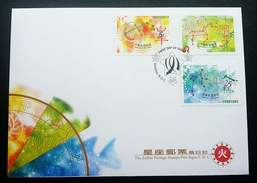 Taiwan The Zodiac Fire Signs 2001 Constellation Aries Leo (stamp FDC) *odd Shape *unusual - Cartas & Documentos