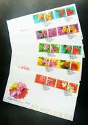 Taiwan Greeting Stamps Best Wish To You 2001 Flower Flora Plant Flowers (complete FDC Set) - Cartas & Documentos