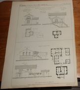 Plan De Maisons De Garde Et D'inspection Des Chemins De Fer Du Hanovre. 1855. - Public Works