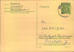 1946, Sehr Seltene 5 Pfg. Orts-Ganzsachenkarte Bedarfsverwendet Von STUTTGART 1 - 21.1.46 Nach Stuttgart-Vaihingen. - Lettres & Documents